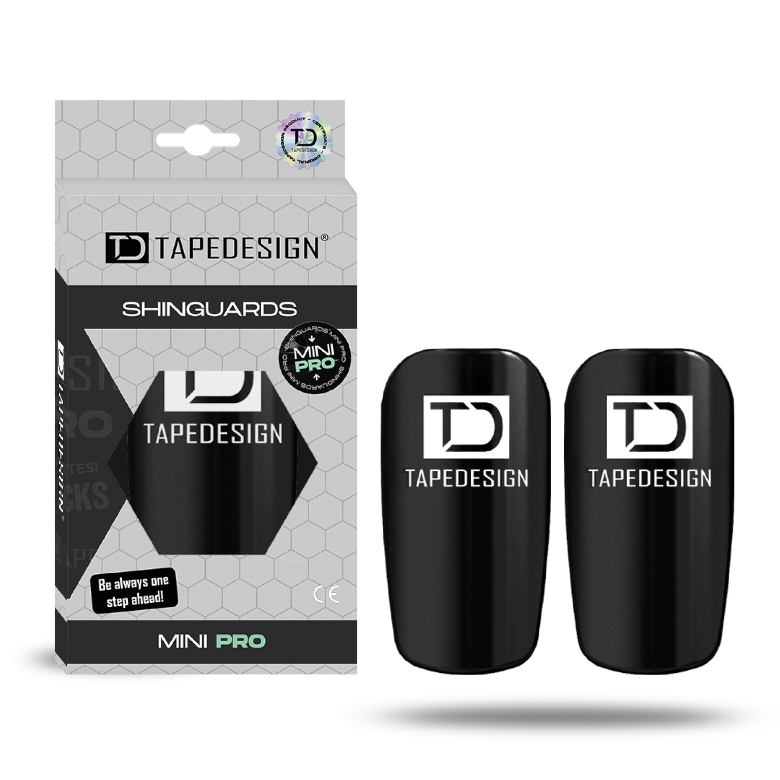 TAPEDESIGN – Parastinchi Calcio Bambino & Adulto – Ultraleggeri, Antiscivolo & Termoformabili – Shin Pads Personalizzabili – Parastinchi Piccoli Calcio Nero