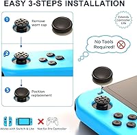 Vista 4 de Ferkurn Joystick Replacement Cap Thumb Grip Compatible with Switch Joycon Switch OLED& Lite, Joycon Grip Button Stick Cover Controller 3D Analog