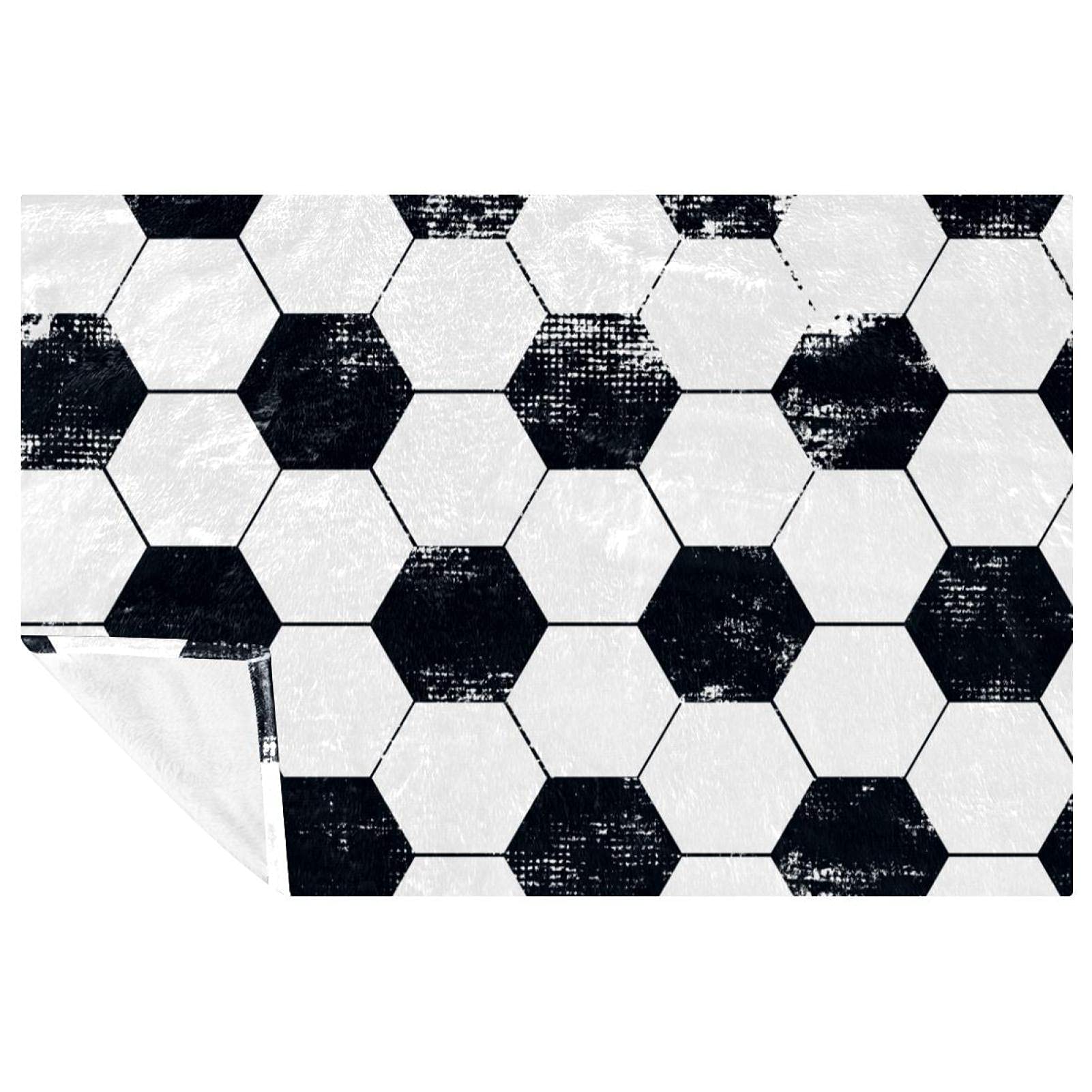 Couverture football 150x100 cm douce et chaude pour lit et canapé