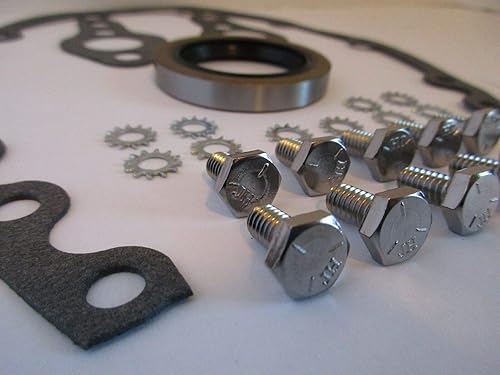 Miniatura 9 de Para Chevy SB 283 305 327 350 400 55 Chevy SB 283 305 327 350 400 Juego de cubierta de cadena de distribución (rojo)