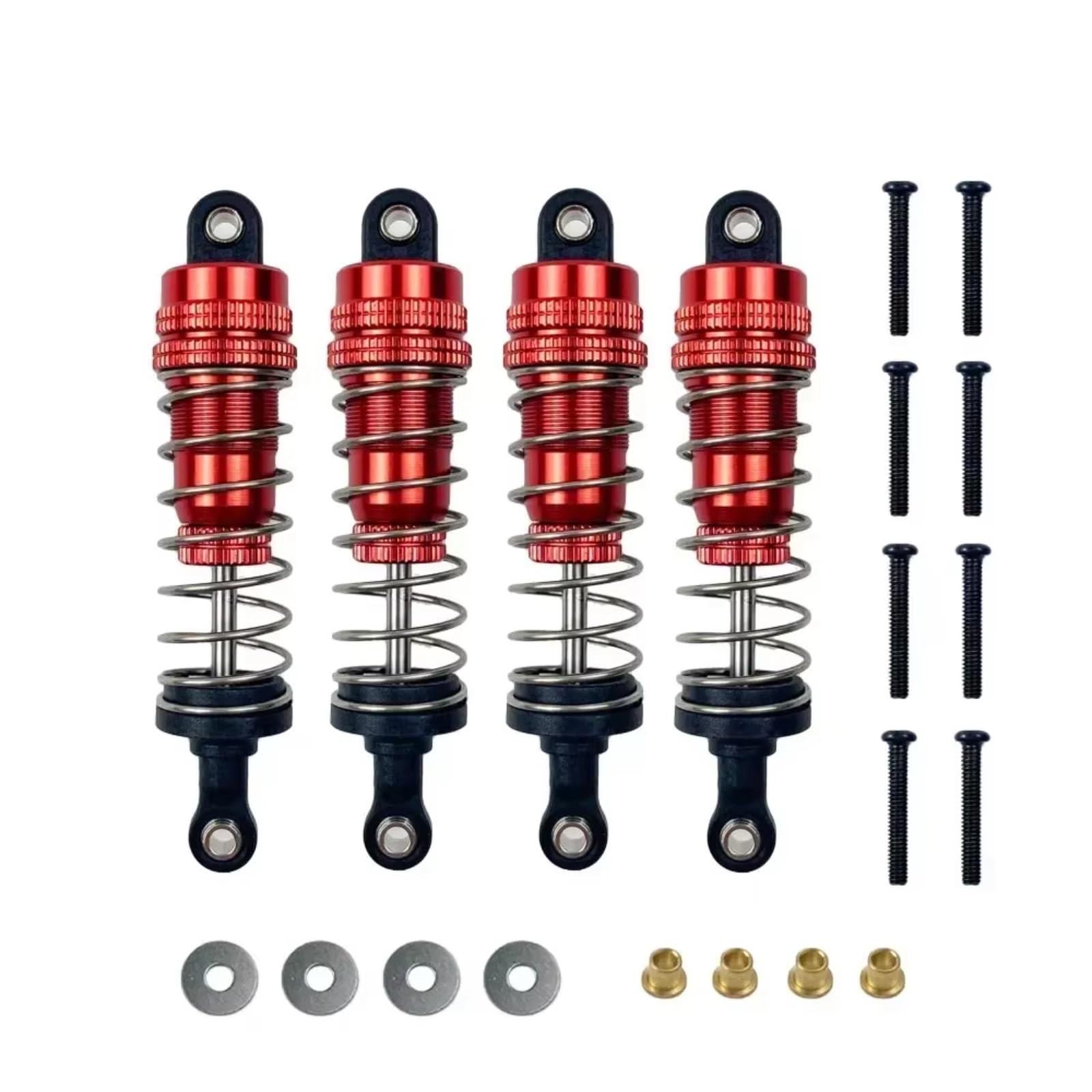 Do MN86K MN86KS MN86 1/12 4 szt. Metalowy amortyzator amortyzatorów RC Auto Upgrade Zabawka Akcesoria Naprawa, Ulepszone Części zamienne RC Zestaw amortyzatorów (czerwony)