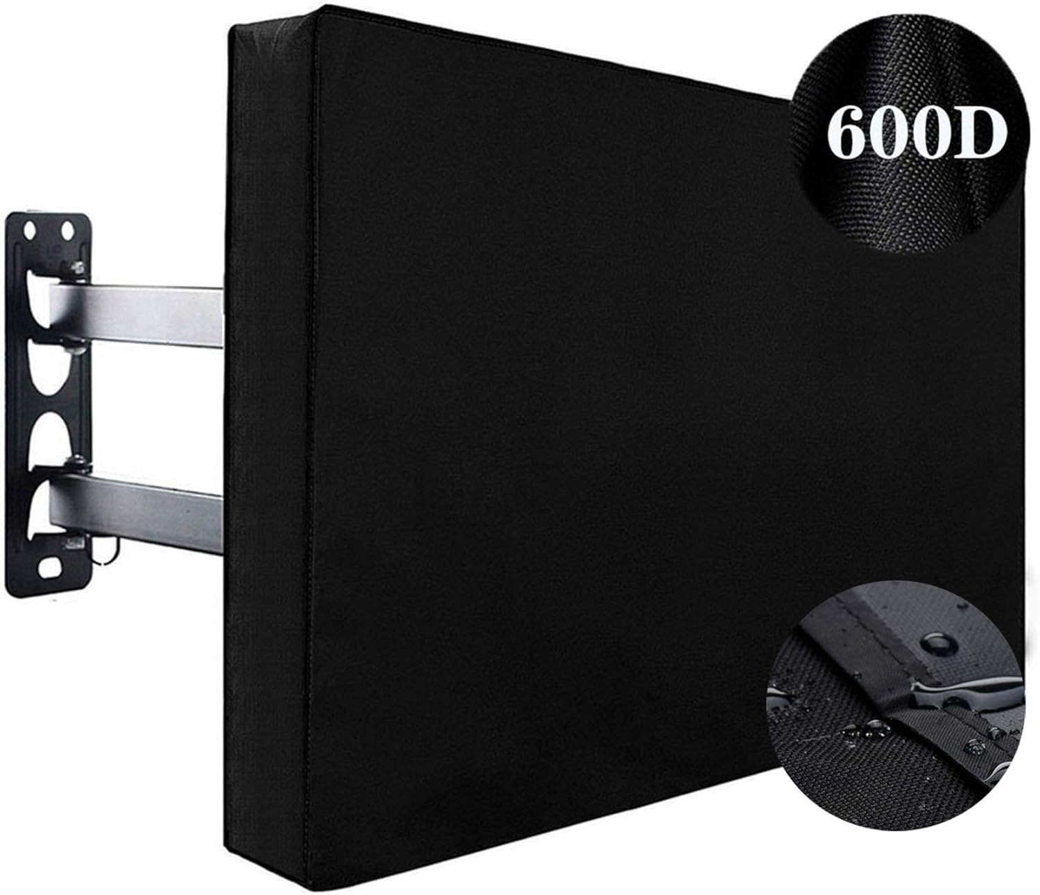 Outdoor TV Cover 55\\\" - 58\\\" - with Bottom Cover - 600D Waterproof TV Covers and Weatherproof Dust-Proof Material,Protect Your LED, LCD, Plasma TV Screens Black 55\\\" - 58\\\"( similar )
