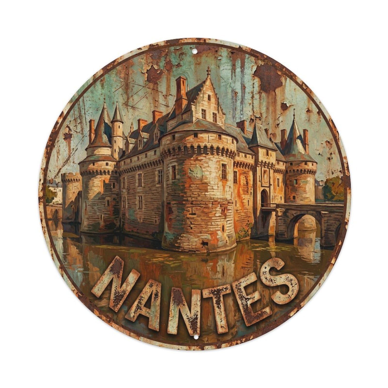 Galvaxio Style Retro Travel France Nantes Metal Tin Sign