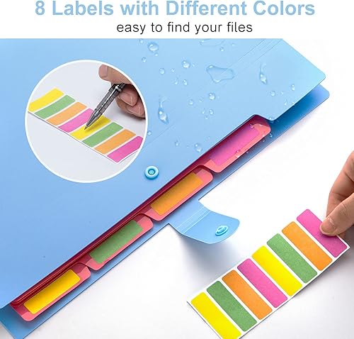 Miniatura 6 de Forvencer - Carpeta de acordeón expansible, bonita, para documentos importantes, organizador de papeles y carpetas portátil de 5 bolsillos con