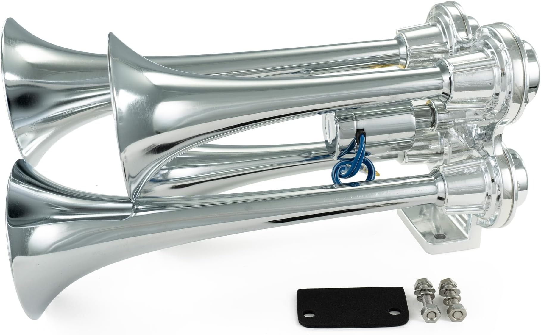 Bullet Air Horn Only - 4 Chrome Trumpets
