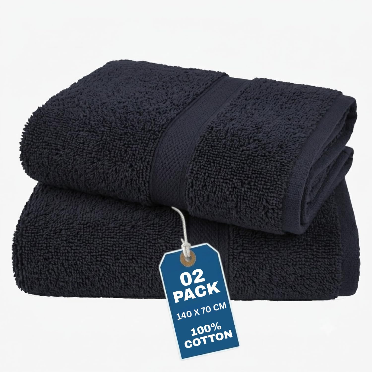 Gift Hub Bath Towel Pack of 2 | 100% Cotton, Soft, Absorbent Bathroom Towels | Quick Dry Large Bath Towels for Shower, Gym, Spa & Home, Durable Everyday Bath Linen | Dark grey