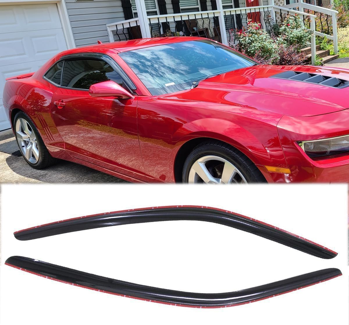 Sunproof Waterproof Side Window Wind Deflector, 2pcs Protective Replacements Rain Guards Set, Window Visor fit for 2010-2024 Chevy Camaro 92341