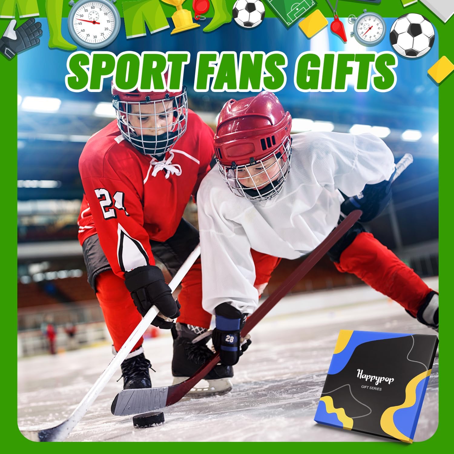 HAPPYPOP Sports Gifts for Kids - Soccer Baseball Basketball Hockey Volleyball Socks - Image 3