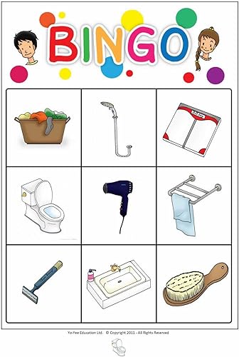 Miniatura 7 de Cuarto de baño flash tarjetas en idioma español a juego con juego de Bingo en un conjuntoTarjetas de vocabulario imagen para bebés, niños, niños y