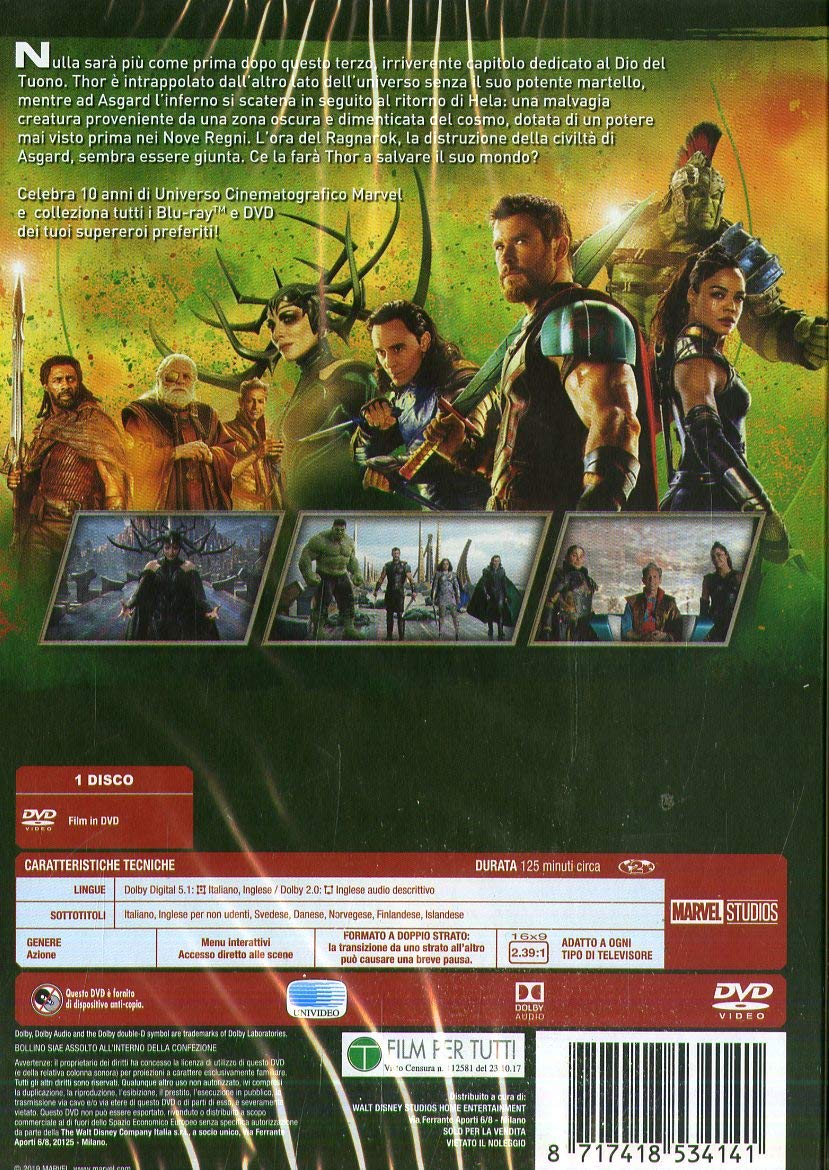 Thor Ragnarok 10° Anniversario Marvel Studios (DVD)