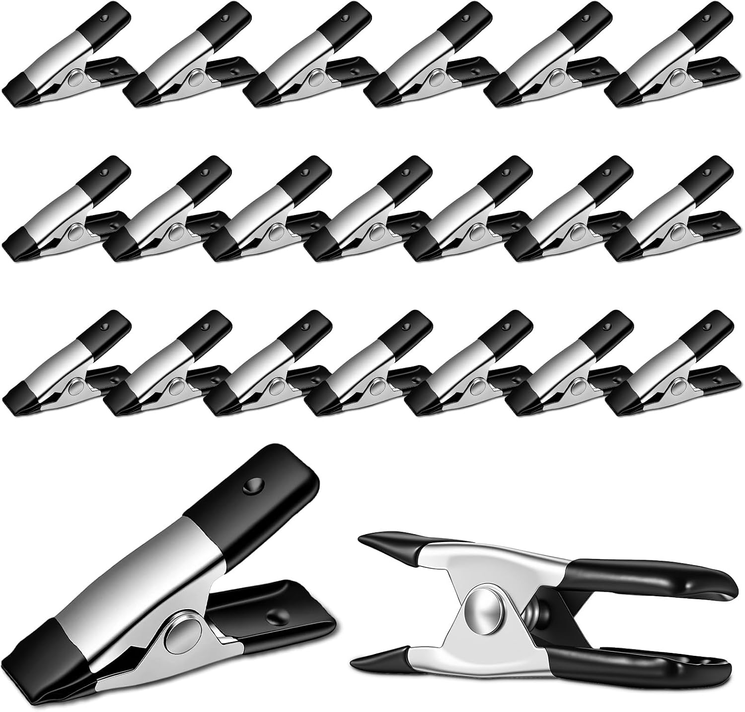 20 Pcs Mini Spring Clamps, 2 Inch Small Metal Clips for Crafts, Heavy Duty Spring Clips for Photography, Backdrop, Greenhouse, and Woodworking