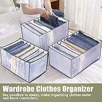 Vista 2 de TOOVREN Organizadores de Cajones para Ropa 6 Piezas, Organizador de Ropa para Armario, Organizador de Cajón de Cómoda Organizador de Ropa Jeans