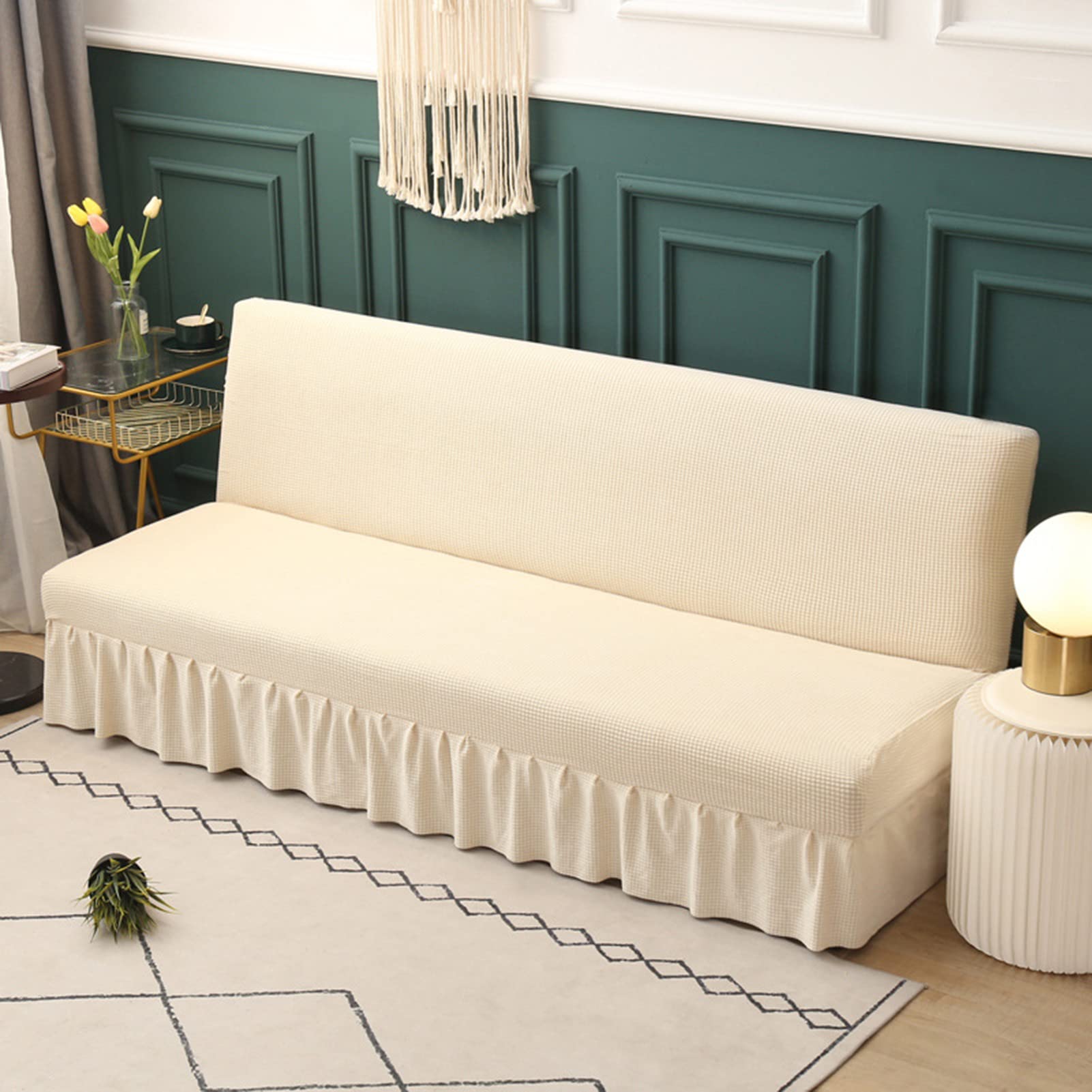 Housse de canapé extensible sans accoudoirs avec élastique de maintien