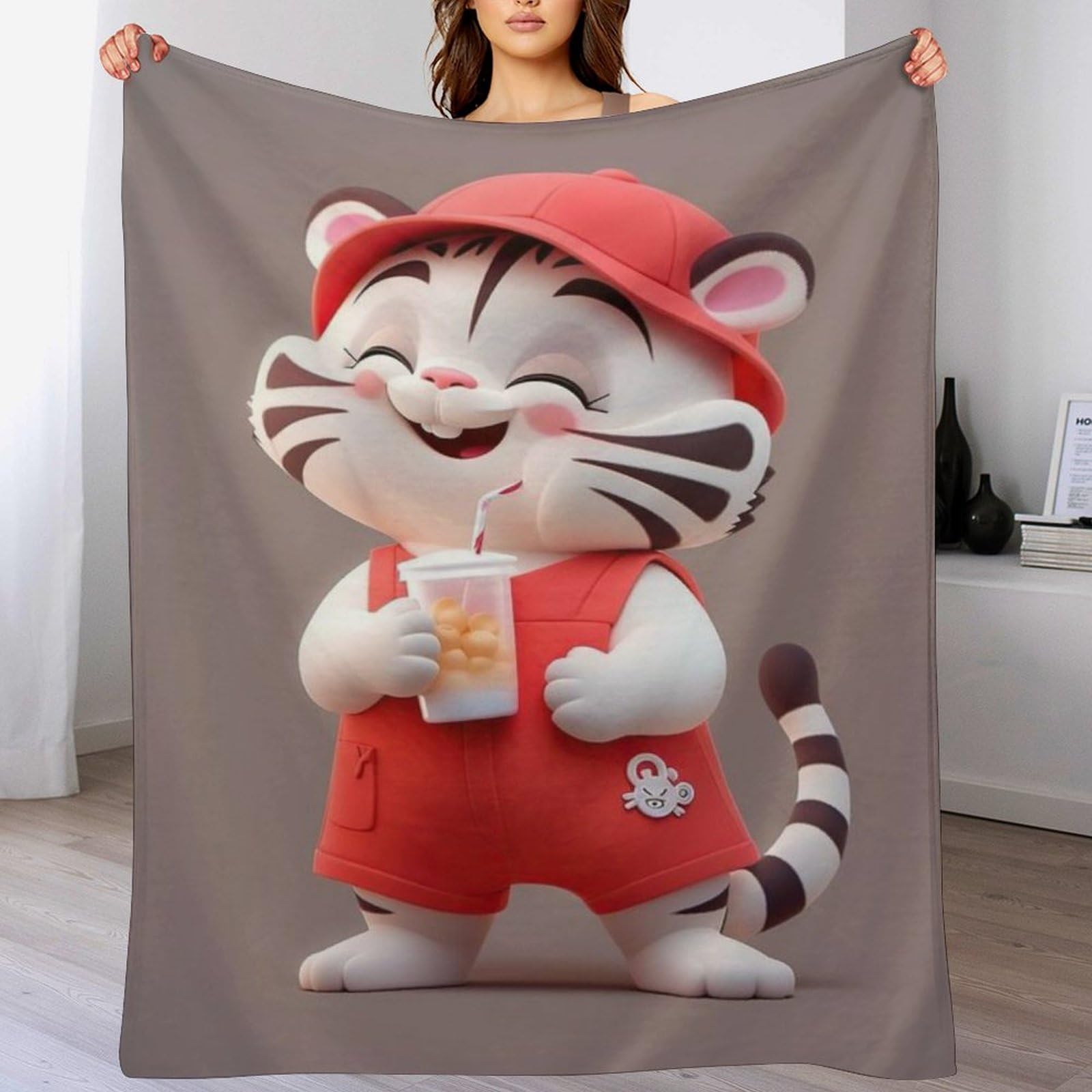 Couverture polaire chat plaid en flanelle chaude pour lit et canapé de 100x130cm