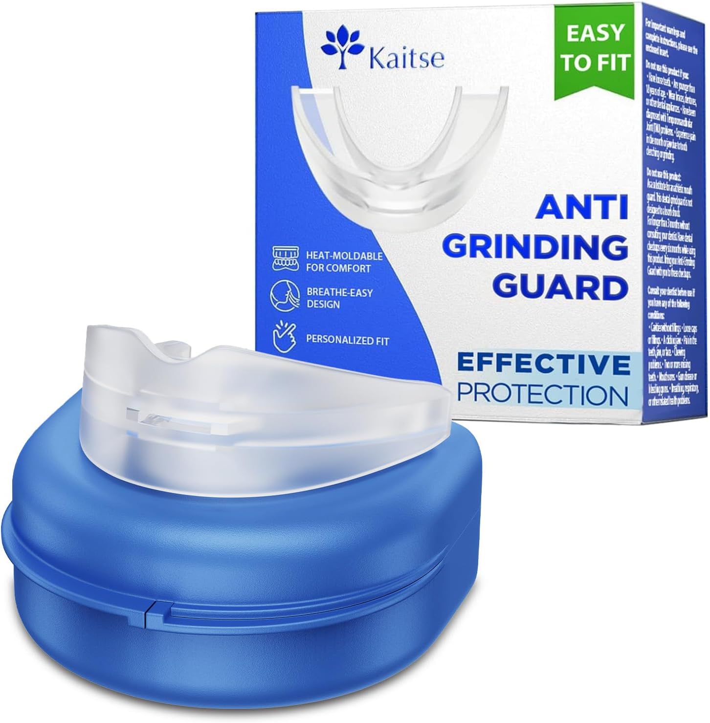 Anti Grinding Guard: Mouth Guard for Grinding Teeth at Night for Sleeping -Personalized Fit Night Guards - Food-Grade Eva Foam (Sky Transparent)