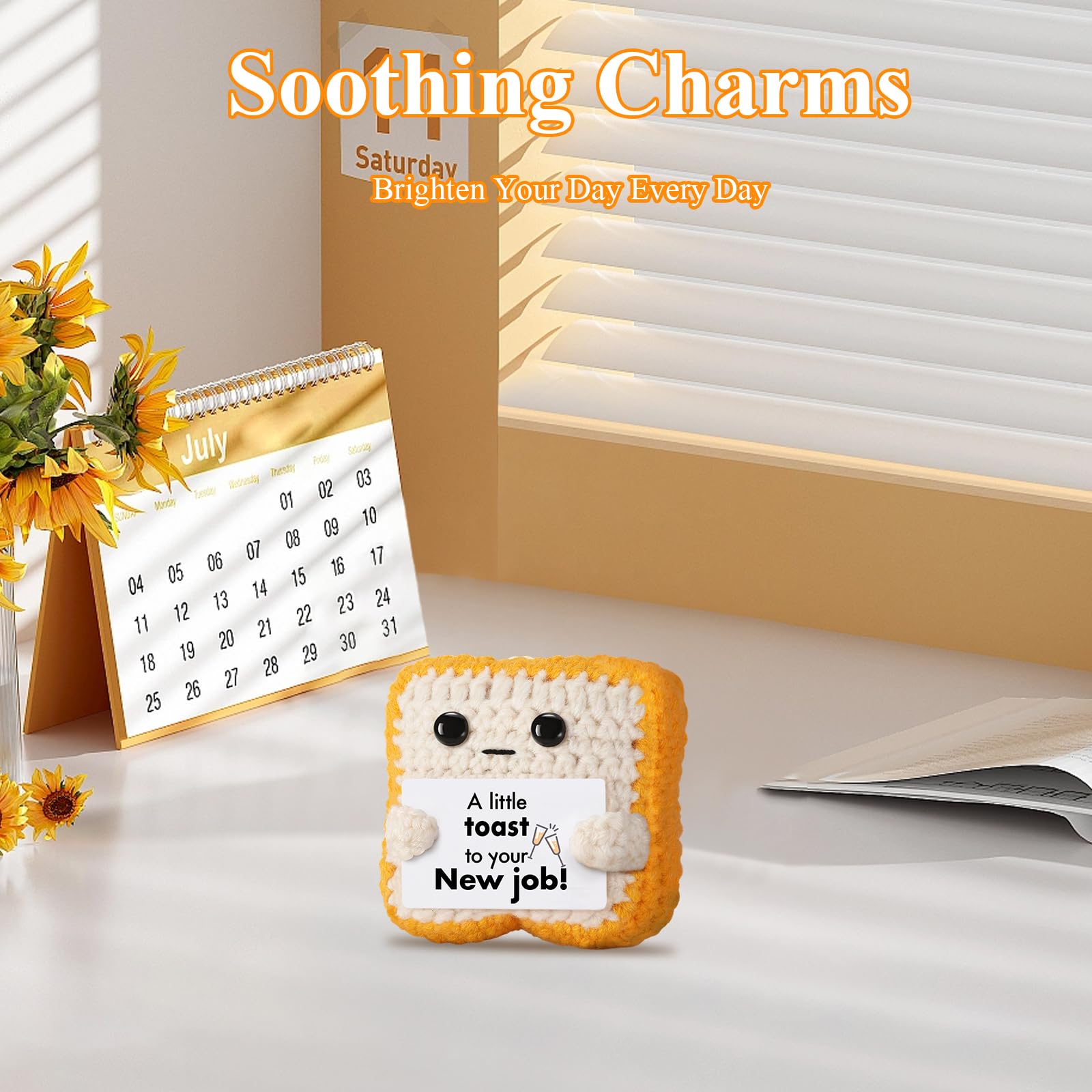 Cumnvulnt Funny Positive Crochet Toast, Cute Emotional Support Crochet Toast with Congratulations Card - Image 4