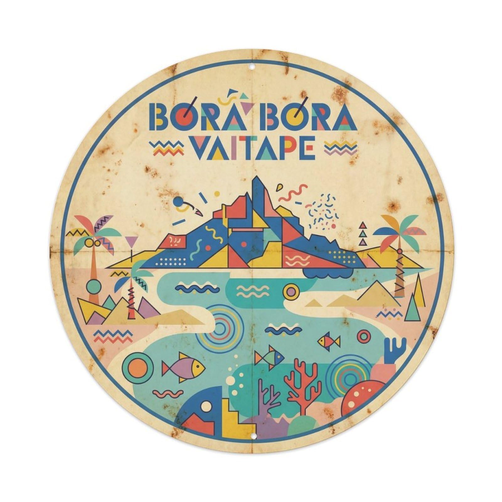 Bora Waitape Polynesia Island Mid Century Metal Tin Sign