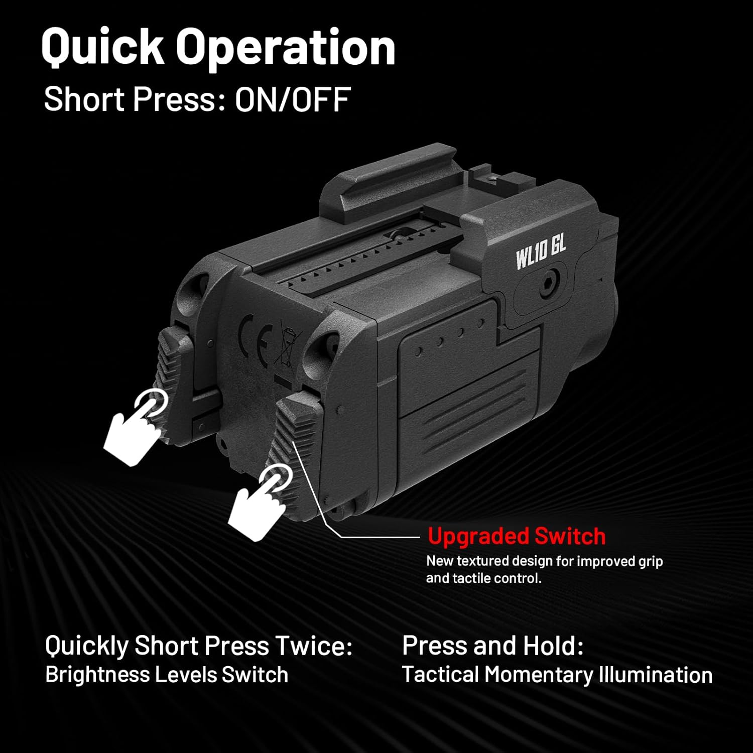 AIMWIN WL10 GL Tactical Laser Light Combo 900 Lumens Weapon Light with Green Laser Magnetic Rechargeable Compatible with GL Rail/1913 Picatinny Rail