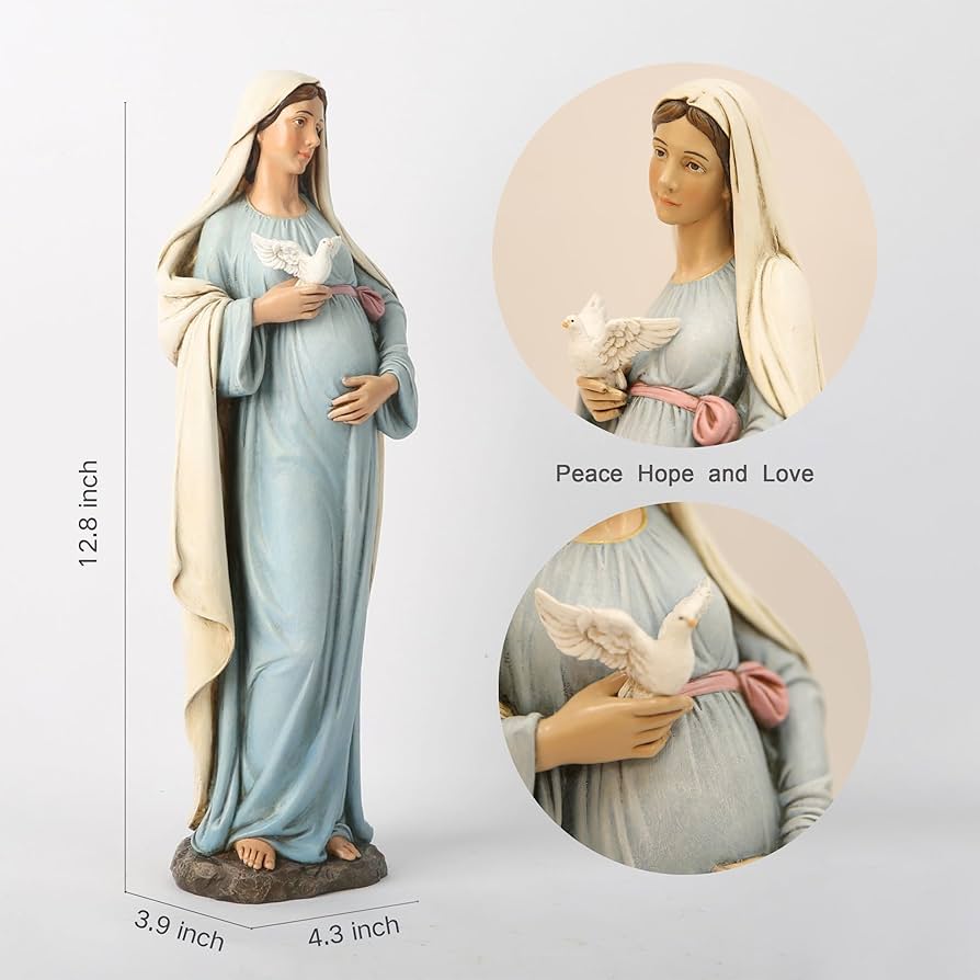 マリア像35cm Amazon.co.jp: BCカトリック妊婦マリア像、32.54cm高さの聖母