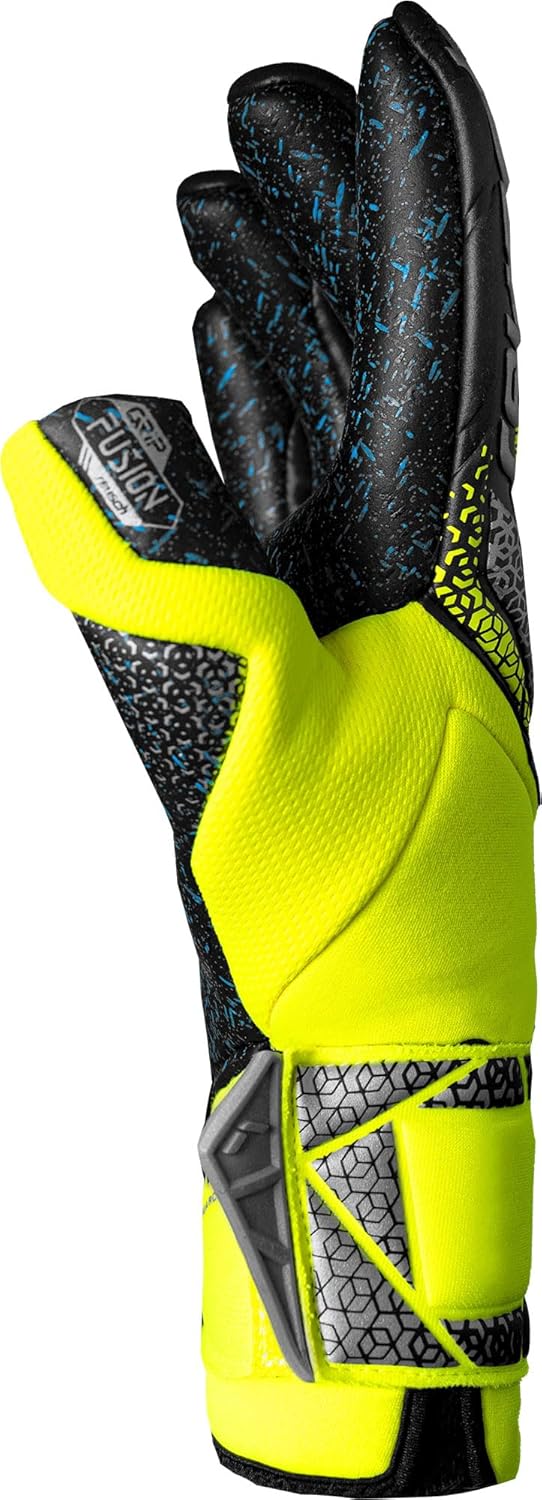 Reusch Attrakt Fusion Guardian Goalkeeper Gloves, Safety Yellow/Silver/Black, Size 8
