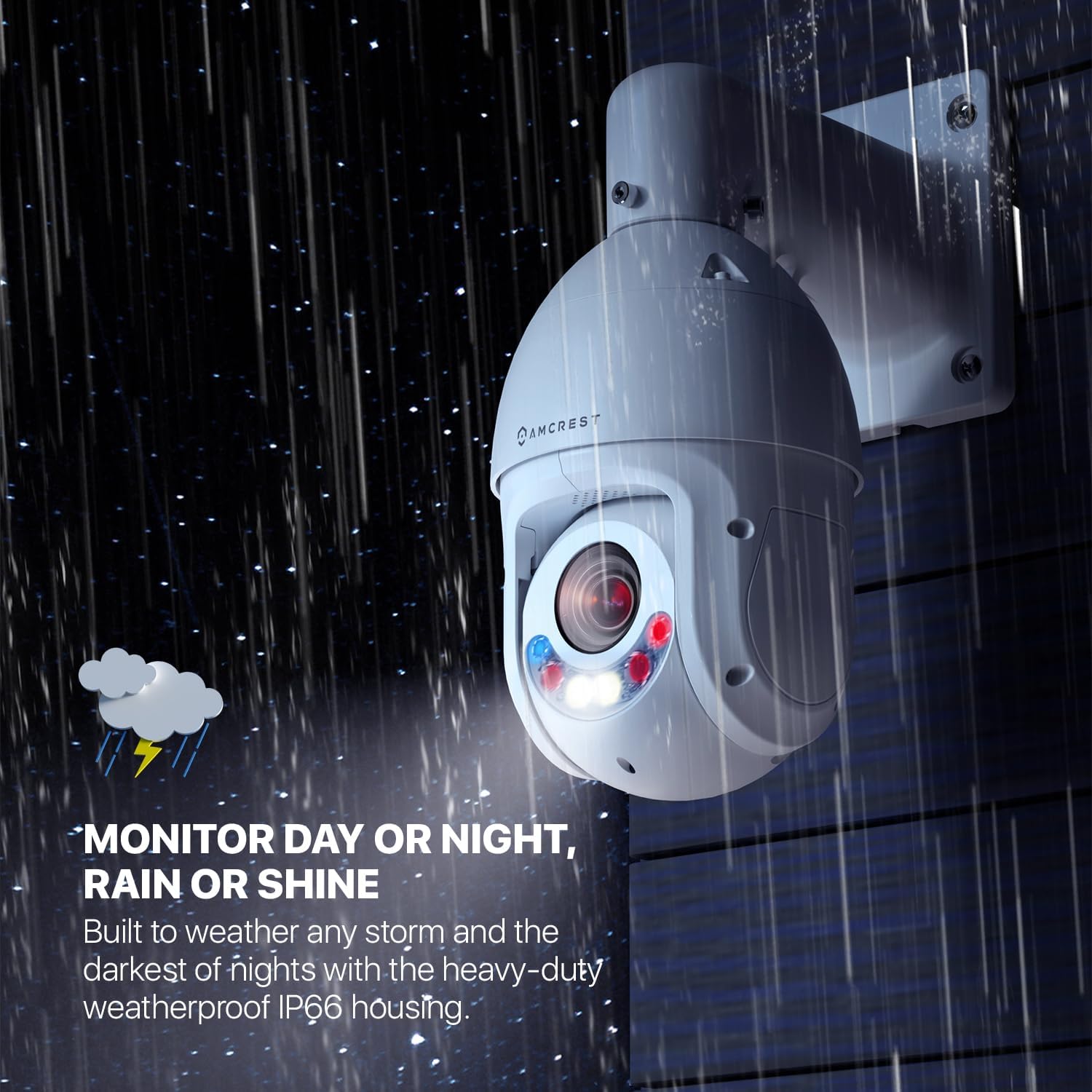 Amcrest 2MP Outdoor PTZ POE + IP Camera Pan Tilt Zoom (Optical 25x Motorized) Camera Security Speed Dome, CMOS Image Sensor, 328ft Night Vision, POE+ (802.3at) F1.6, IP66, IP2M-863EW-AI-V3