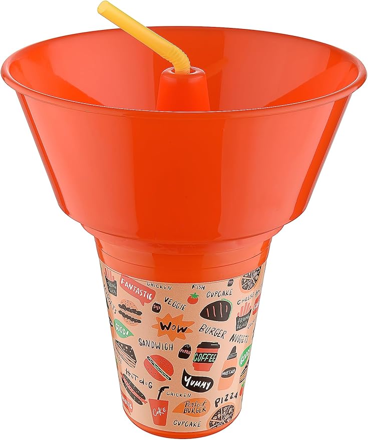 Snack and Drink Cup 2 in 1 with bibet Snacks Holder Bowl
