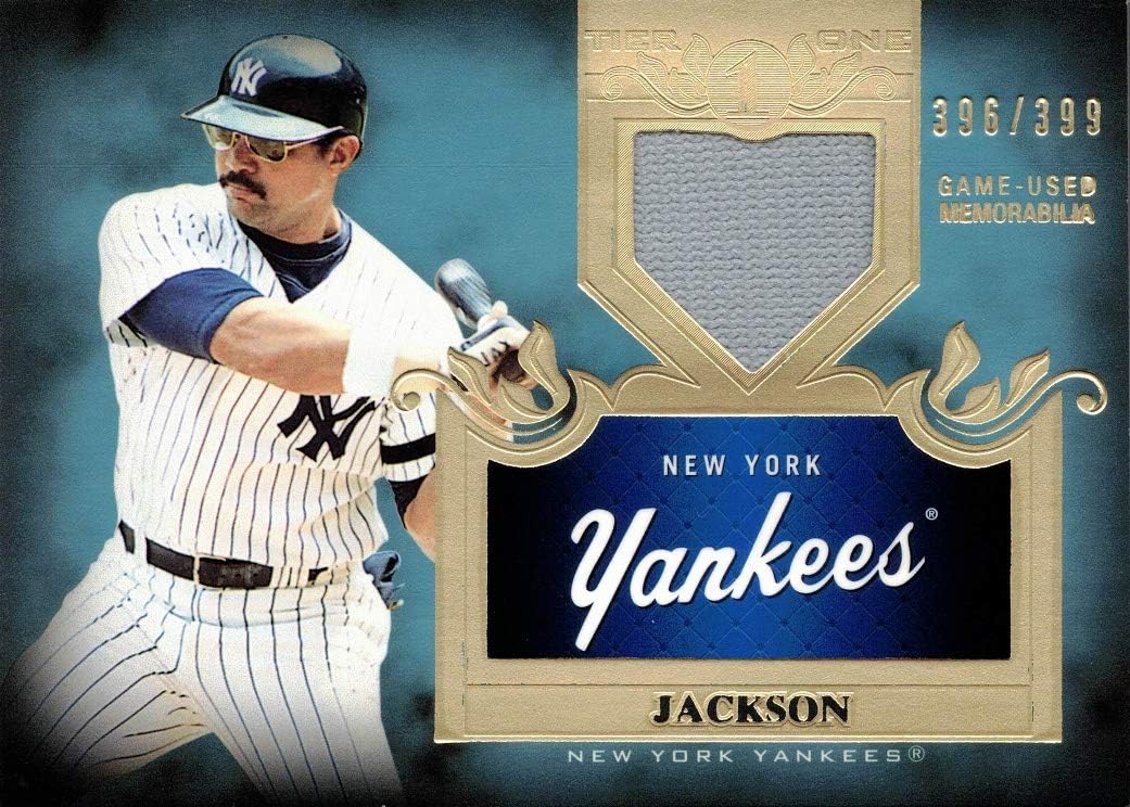 2011 Topps Tier One Top Shelf Relics #TSR20 Reggie Jackson Game Worn Yankees Jersey Baseball Card - Only 399 made!