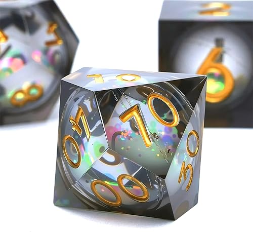 Miniatura 6 de Dungeons and Dragons - Juego de dados de núcleo líquido D&D, juego de dados de resina poliédrica DND, utilizado para juegos de rol, juego de dados