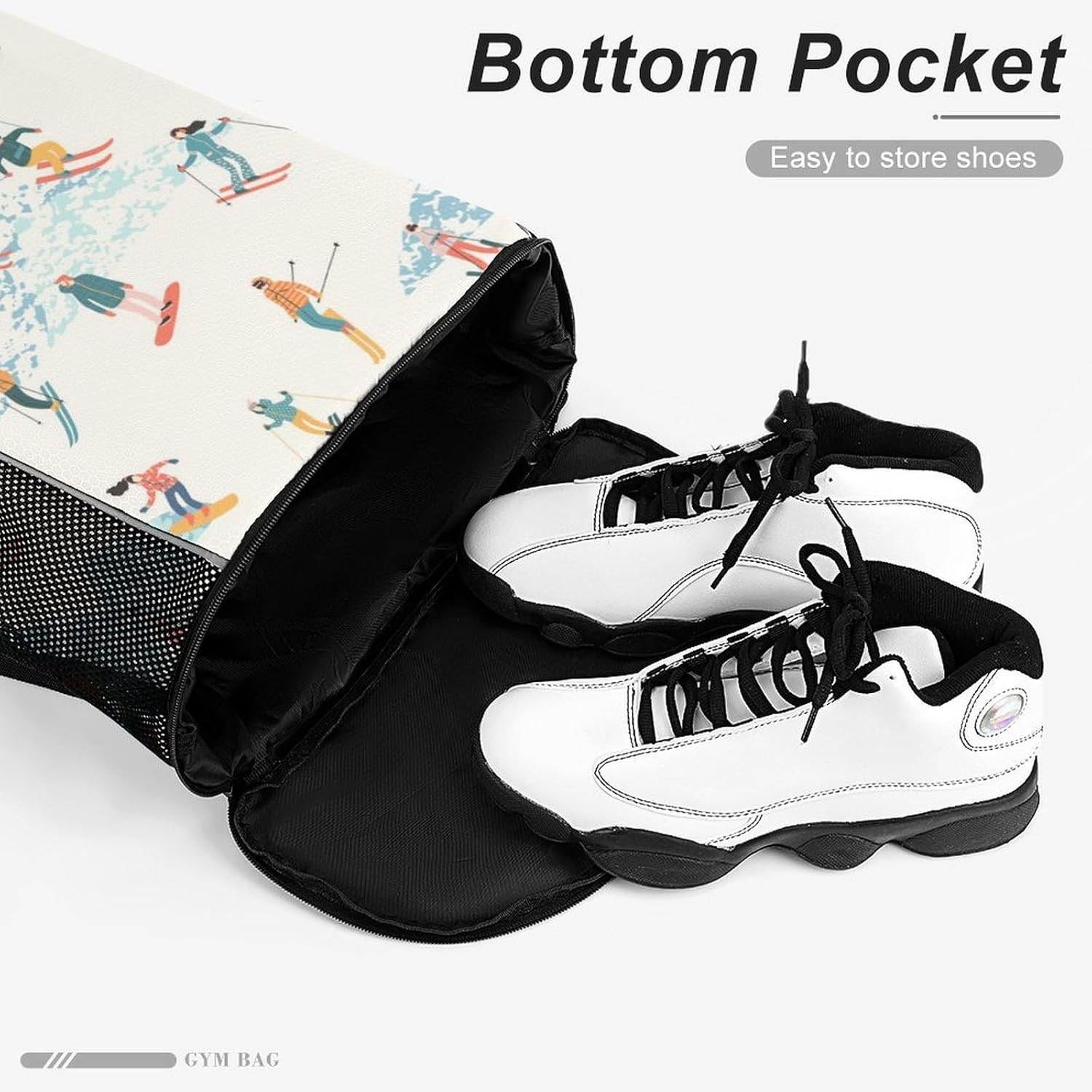 Skiers and Snowboarders Gym Bag Workout Gym Backpack with Shoe Compartment Sports Bags for Women Men