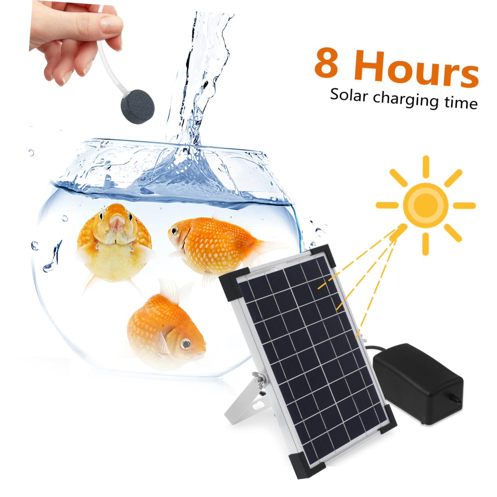 ifundom Bomba Solar De Oxígeno para Estanques De Peces Bomba De Aire para Aireador De Oxígeno para Peceras para De Agua