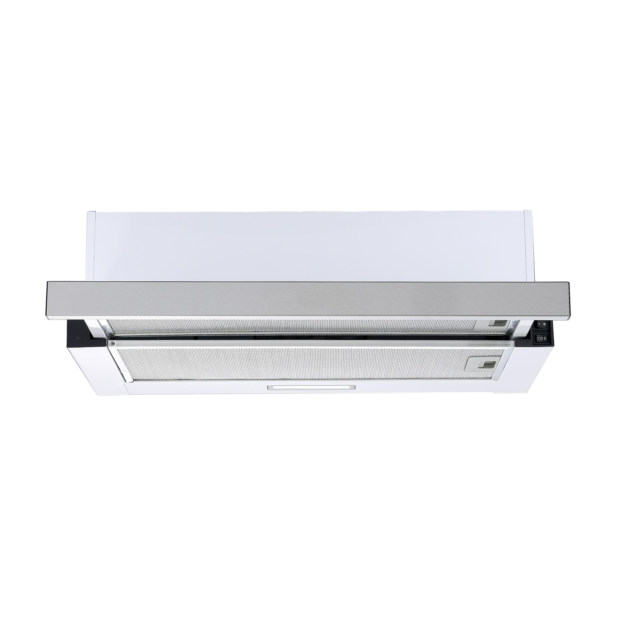 Respekta Dunstabzugshaube 60 cm Edelstahlgehäuse Weiß Abluft Umluft CH4138IXC 53–64 dB