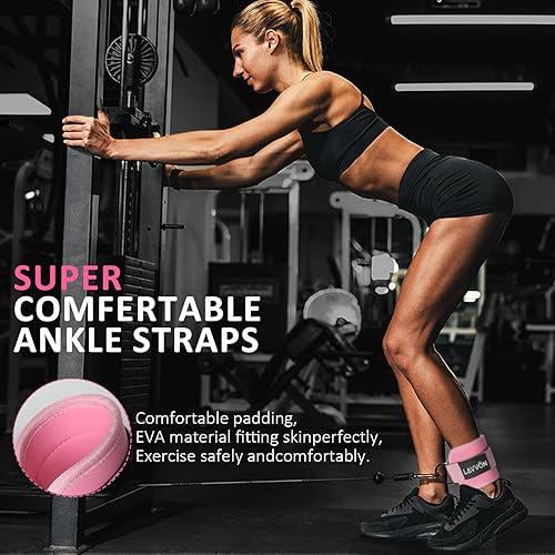 Miniatura 10 de Ankle Straps for Cable Machines Kickbacks - Adjustable Comfort Ankle Cable Attachments for Gym Ankle Cuff Cable Machine Glute Kickback Straps - Leg