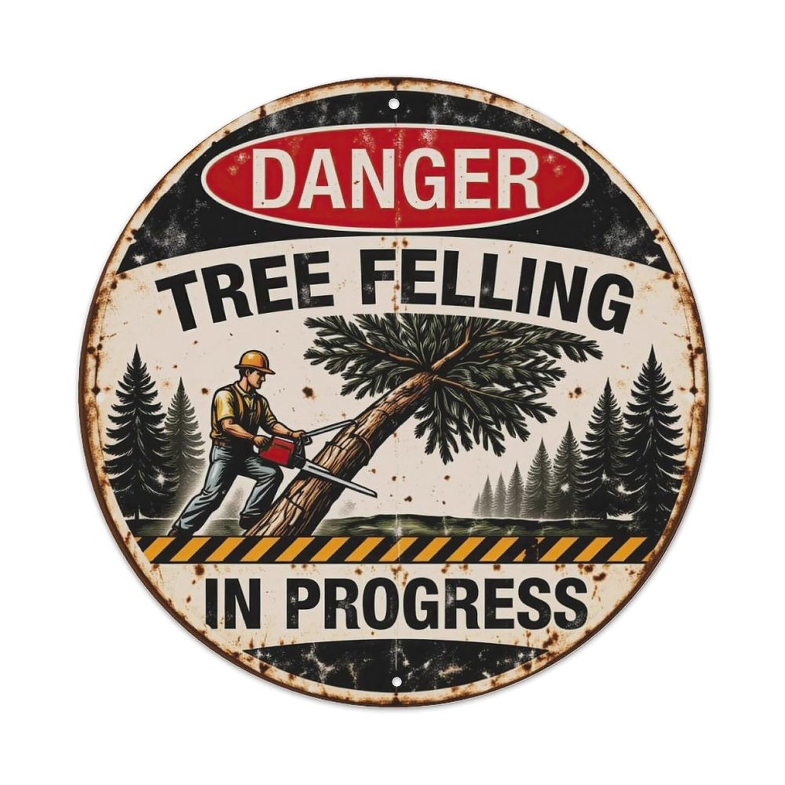 Danger Tree Felling In Progress Metal Tin Sign