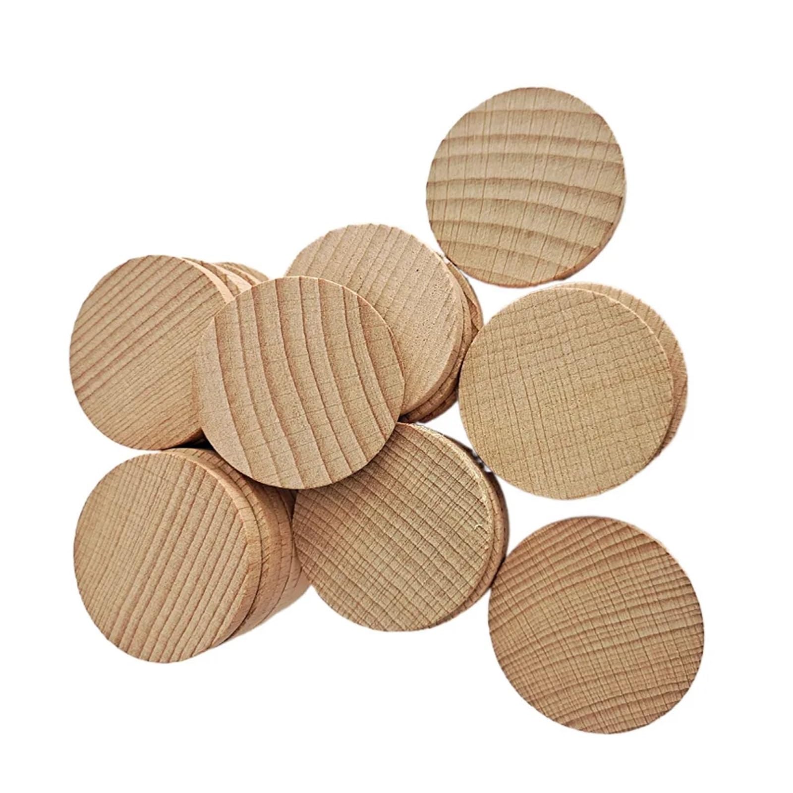 Niedokończone kawałki drewna, plastry, 10 MM-50 MM Okrągły dysk Okrąg Kawałki Drewniane wycinanki Ozdoby na DIY Rzemiosło Dekoracje(5CM 50PCS)