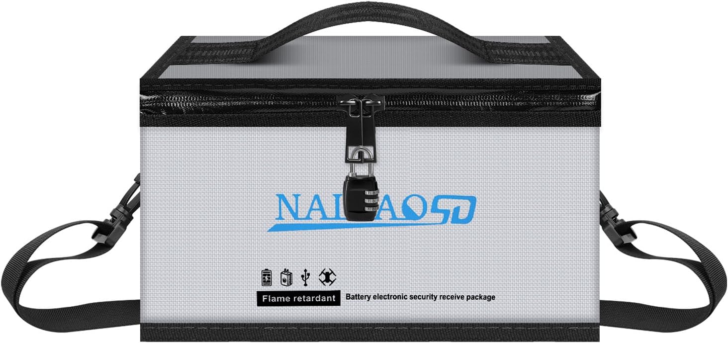 Fireproof Lipo Battery Safe Bag | Double Zipper, RC Drone Battery Storage