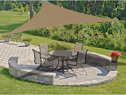 Miniatura 9 de Alion Home Toldo parasol tejido triangular impermeable de 10 x 10 x 10 pies en colores vibrantes (beige)