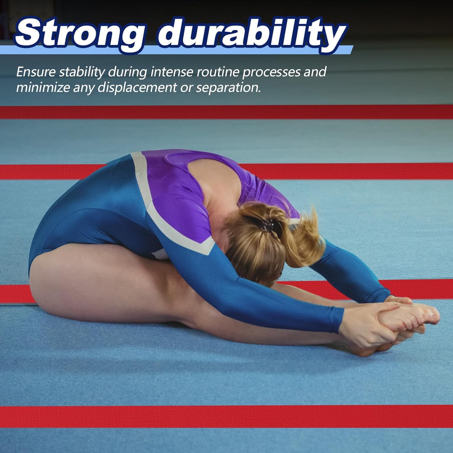 Shappy 2 Roll Gymnastics Mat Hook Fastener Gymnastics Cheer Mats for Tumbling 4" Wide Carpet Repair Nylon Hook for Carpet Bonded Foam Seams for Cheer Gym Floors Cheerleading Supplies