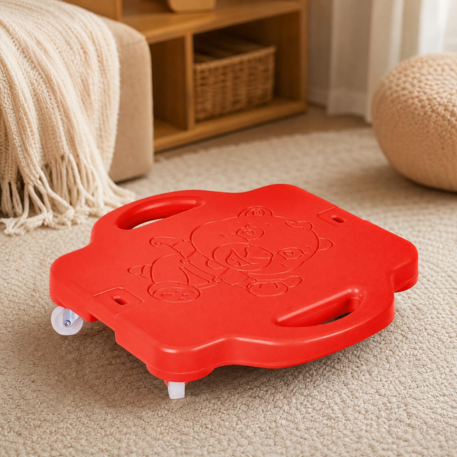 Board con Maniglie e Ruote Universali Basso Profilo Equilibrio in Plastica PE Silenzioso Tavola da Scivolo con Maniglie per Casa