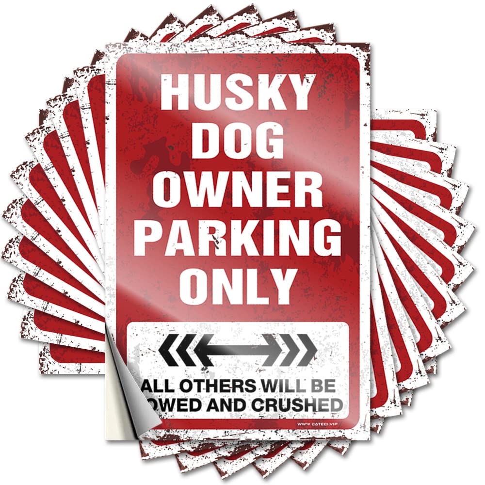 Fuzzy, Decals Soft Bath Husky Dog Owner Parking Only | Surfing Lake House Decor(12X18CM)