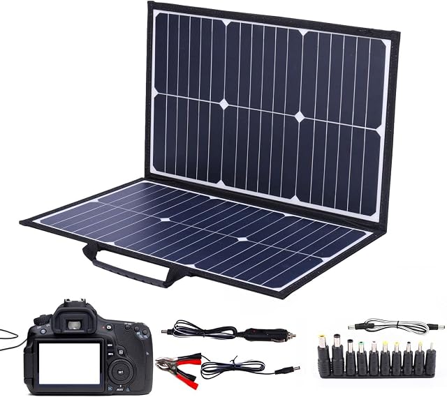 Rurbeder Portable Solar Panel | Portable Solar Panels For Camping,Foldable Solar Panel Charger Kit, Solar Charger For Power Station, RV, Camping Off Grid