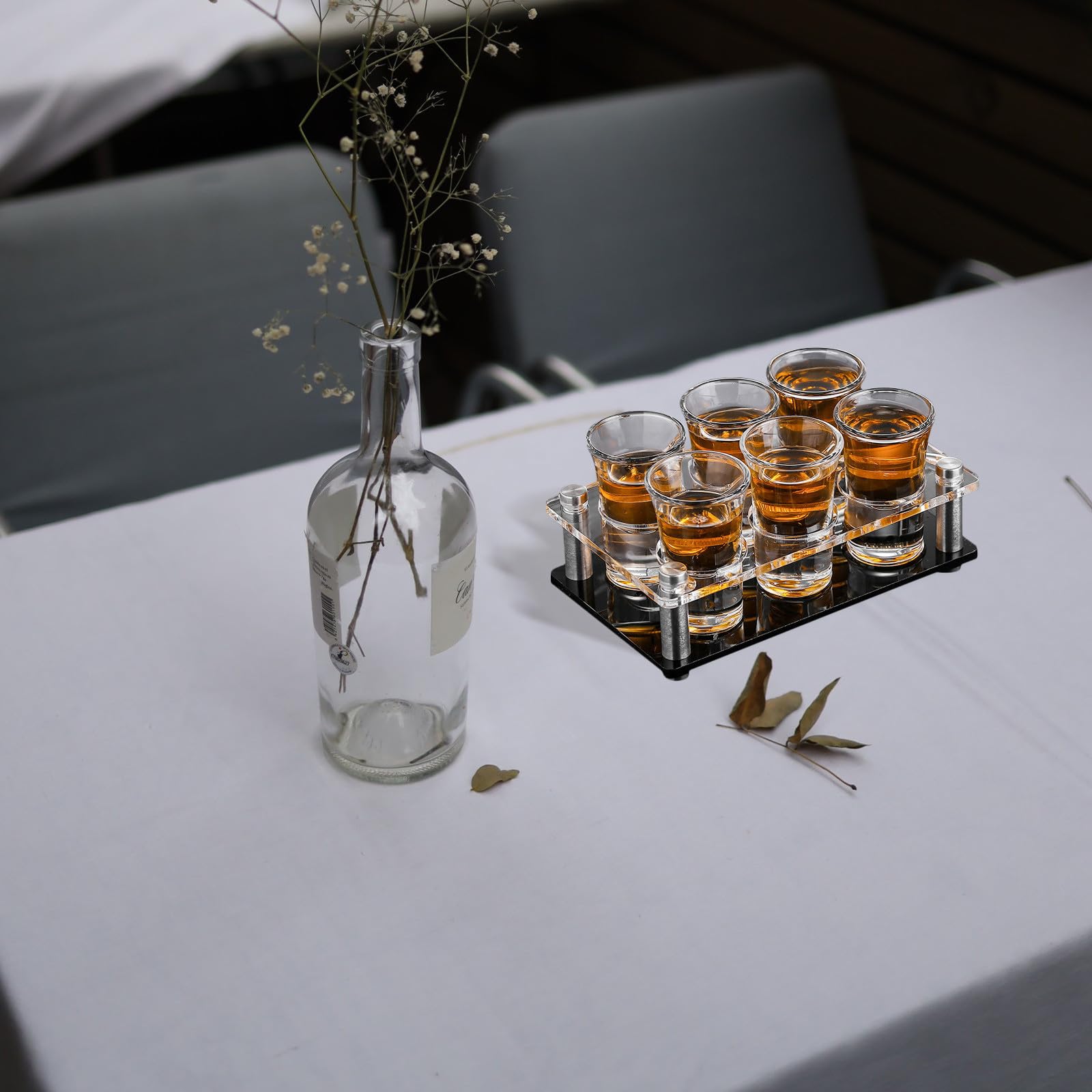 Bandeja de Acrílico para Vasos Ligera y Elegante, Adecuado para Celebracion Verano, Soporte Funcional para Almacenamiento de Vasos en Fiestas y Reuniones