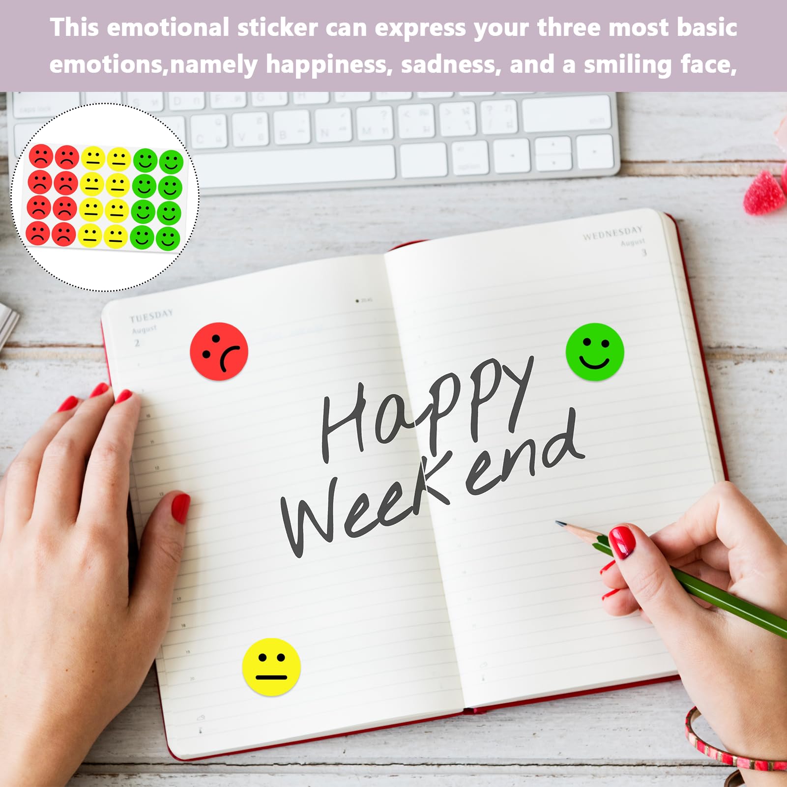 Smiley stickers, 1200 stuks, 2,5 cm, smiley-stickers, beloningsstickers