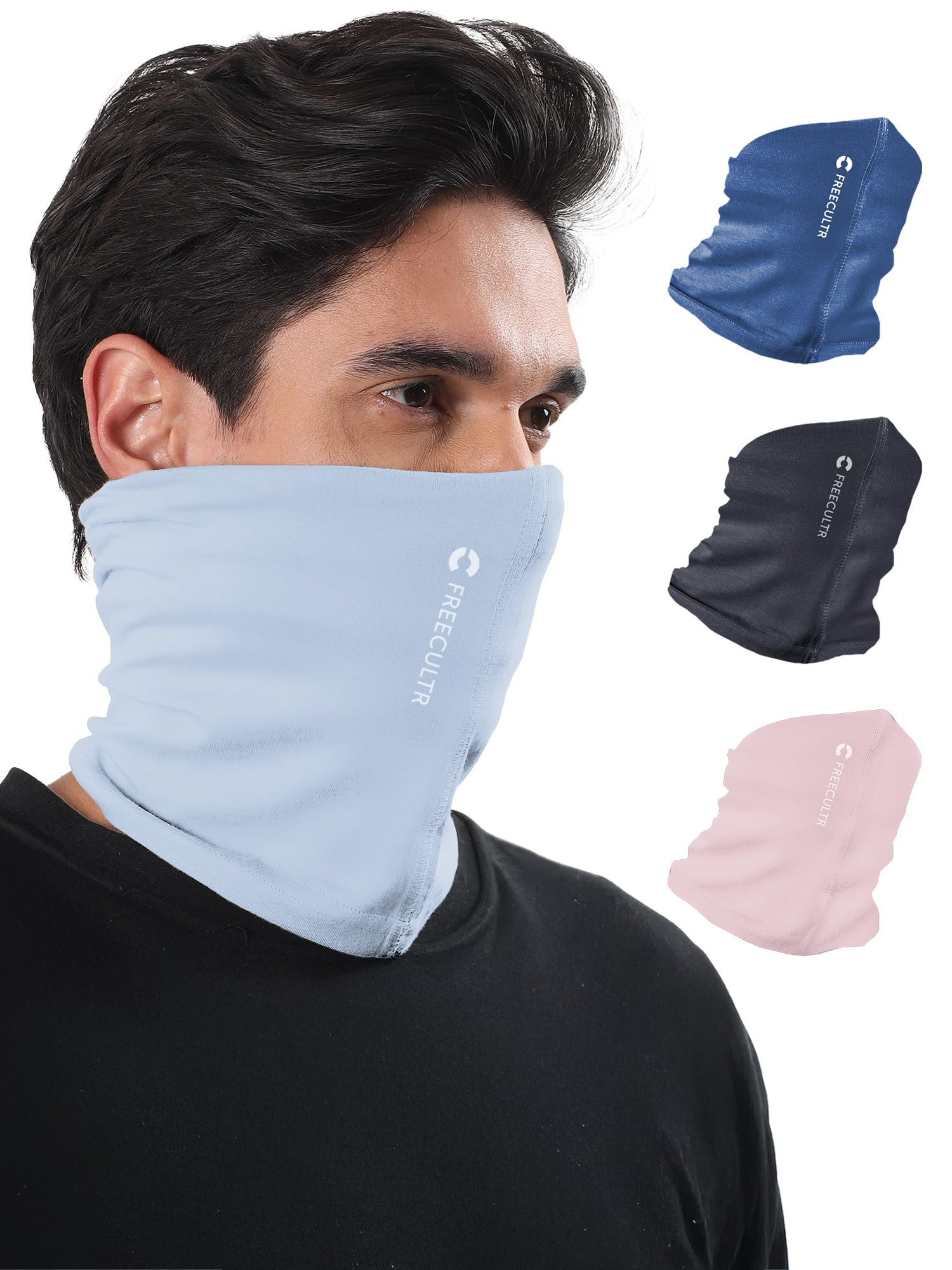 Freecultr Unisex Bamboo Bandana – Antimicrobial, Ultra-Soft, and Comfortable. Breathable Multipurpose Headband and Face Mask for Dust Protection (Solid Color). 100% Try-On Guarantee.