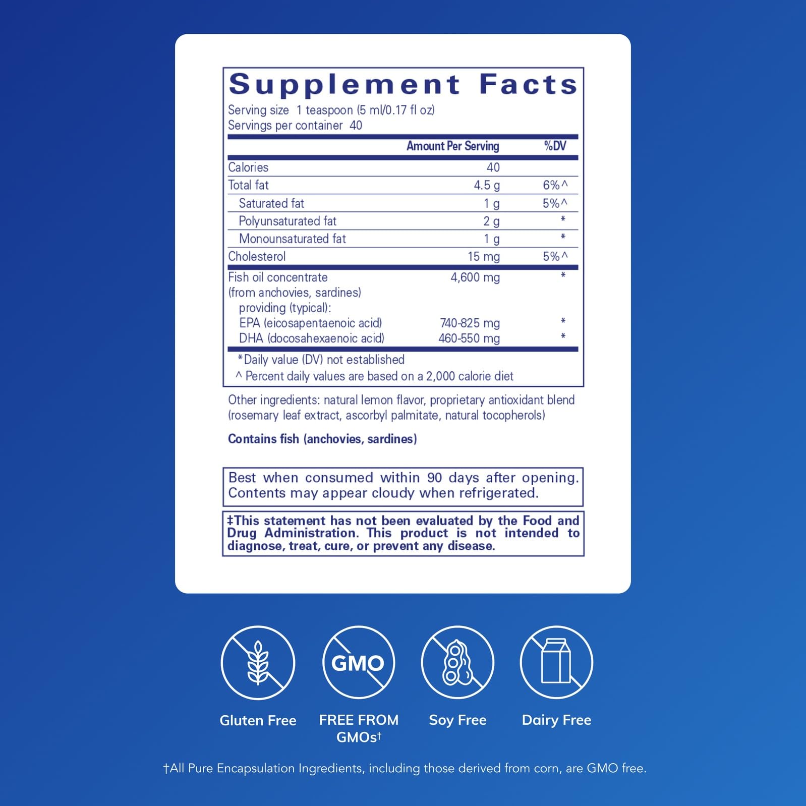 Pure Encapsulations EPA/DHA Liquid, Lemon Flavor, 7 fl. oz. — Amazon image 2