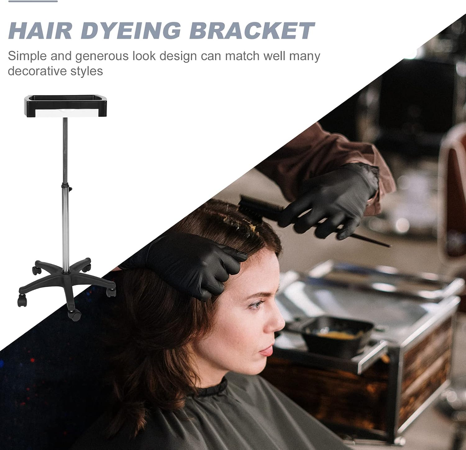 Hair Dyeing Cart Durable Hairdressing Tool Stand with Storage for Salons and Barber Shops Multi-Functional Rolling Rack for Hair Stylist Equipment