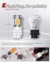 Vista 6 de Torchbeam 3157 - Bombillas LED ámbar con resistencia externa para luces de señal de giro, 600% más brillantes 3156 3056 3356 3057 4157 3457 4156