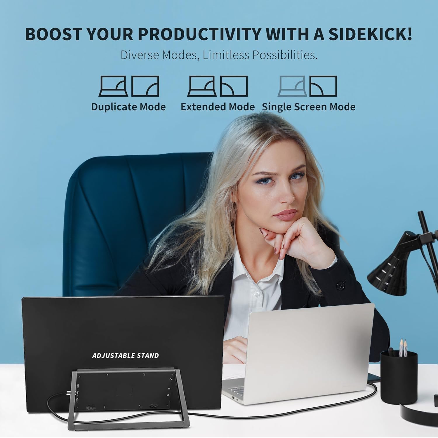 18.5 Zoll Portable Monitor + Sleeve 120Hz 1080P,100% sRGB FHD HDR USB HDMI with VESA Ultra Slim Mobiler Laptop Office Monitor,for Computer Switch Phone Game Devices