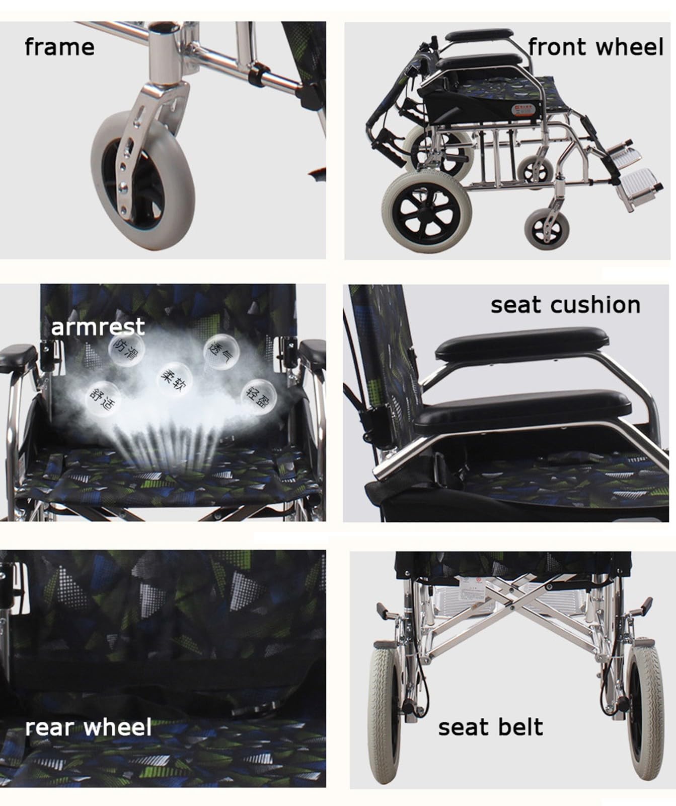 Sedia A Rotelle Pieghevole,La Sedia A Rotelle Manuale Anziana Piccola E Leggera Gita Domestica Pieghevole Ausilio per La Deambulazione Carrello Portatile per Disabili Scooter A