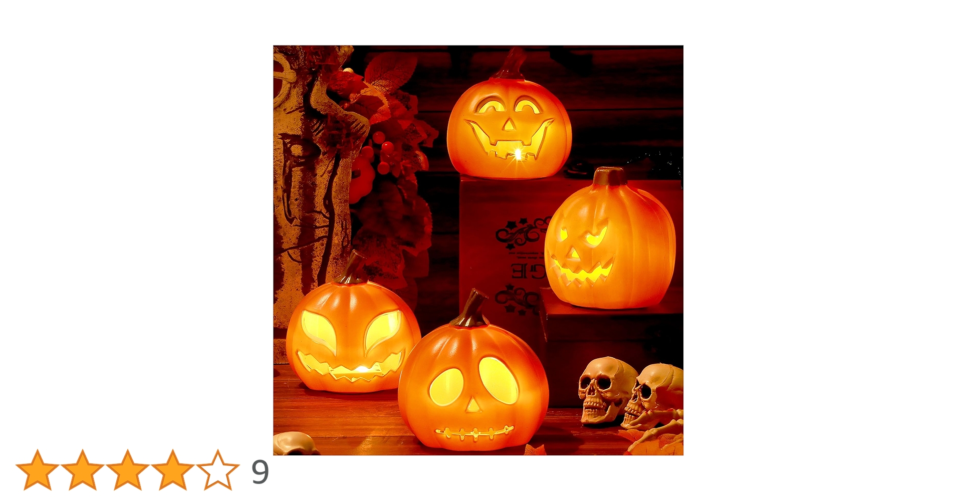 Pinkunn 4 Pcs Light up Mini Jack O Lantern Halloween Pumpkin