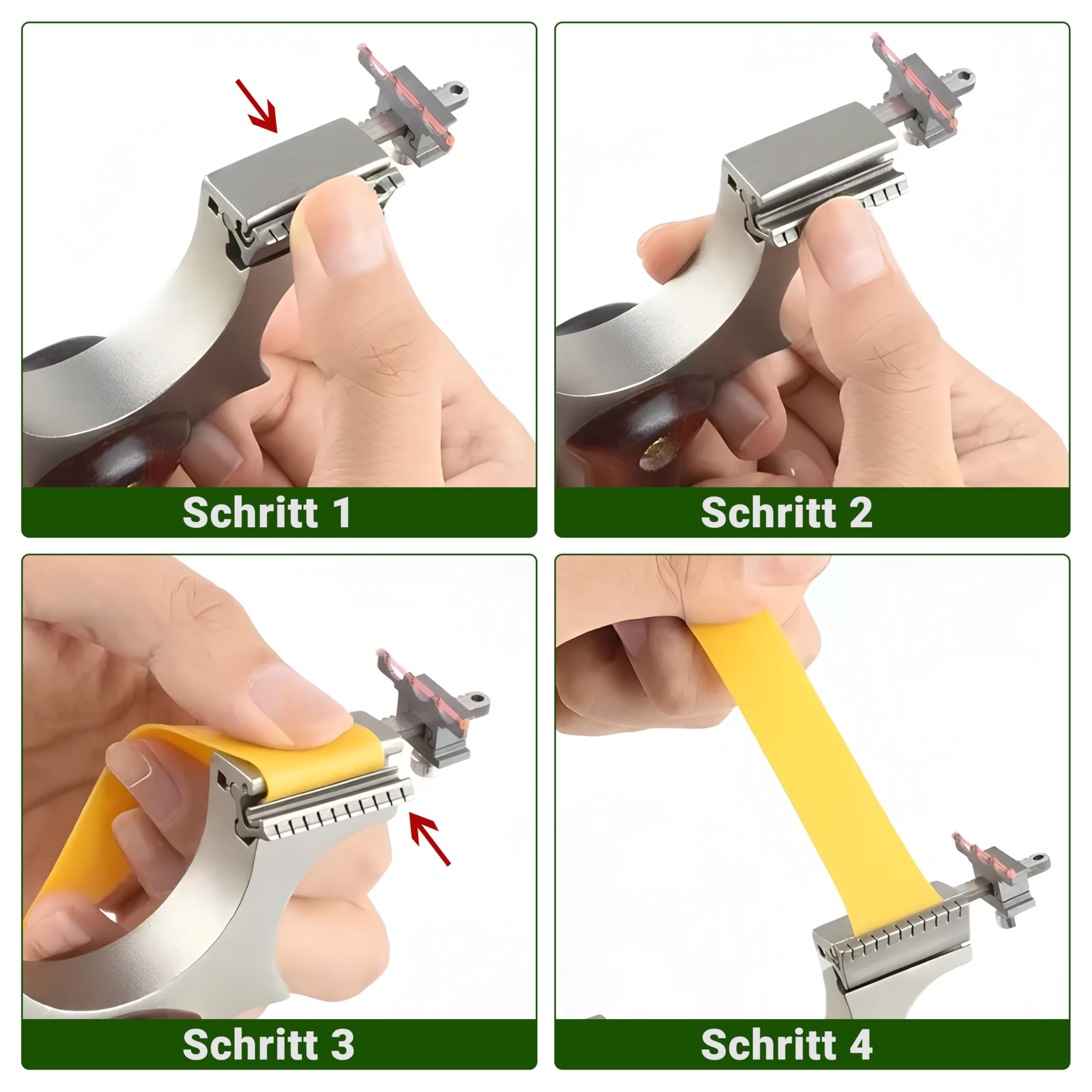 HawkShot® Profi Stahl Steinschleuder STEELVINE-PRO mit Schnellspannvorrichtung - Bundle Set - Zwille